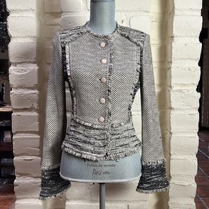 St. John blazer knit beige black white multi suit blazer size 6 Medium